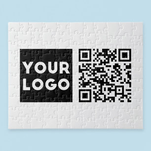 Bewerkbare QR-code & uw bedrijfslogo of afbeelding Legpuzzel