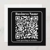 Bewerkbare QR-code Zwart & Wit Retro Moderne Stijl Feestdagenkaart (Voorkant / Achterkant)
