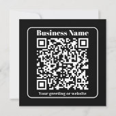 Bewerkbare QR-code Zwart & Wit Retro Moderne Stijl Feestdagenkaart (Voorkant)