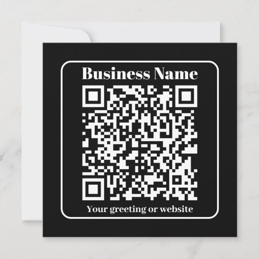 Bewerkbare QR-code Zwart & Wit Retro Moderne Stijl Feestdagenkaart (Voorkant)