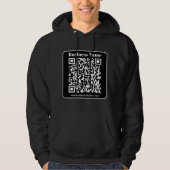 Bewerkbare QR-code Zwart & Wit Retro Moderne Stijl Hoodie (Voorkant)