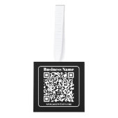 Bewerkbare QR-code Zwart & Wit Retro Moderne Stijl Kubus Ornament (Voorkant)