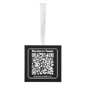 Bewerkbare QR-code Zwart & Wit Retro Moderne Stijl Kubus Ornament (Rechts)