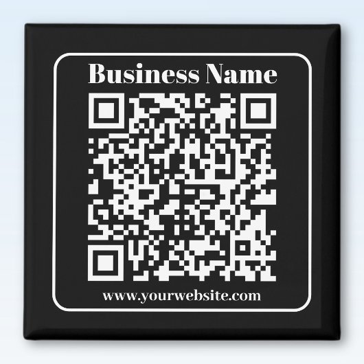 Bewerkbare QR-code Zwart & Wit Retro Moderne Stijl Magneet