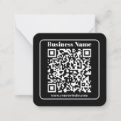 Bewerkbare QR-code Zwart & Wit Retro Moderne Stijl Notitiekaartje (Voorkant)