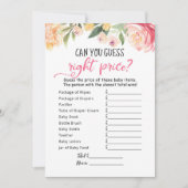 Bewerkbare raad-de-juiste-prijs spel Baby Shower K Kaart (Voorkant)