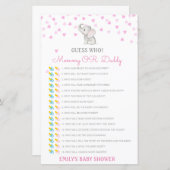 Bewerkbare raad wie, Baby shower van mama of papa (Voorkant / Achterkant)