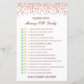 Bewerkbare raad wie, Baby shower van mama of papa (Voorkant)