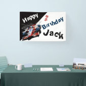 Bewerkbare Race Car Verjaardagsbanner Spandoek (Beurs)