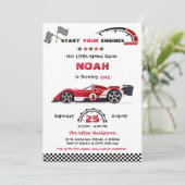 Bewerkbare race rode auto Sjabloon Kaart (Staand voorkant)