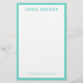 BEWERKBARE Rand Kleur Modern Vetgedrukte Naam Briefpapier (Voorkant)