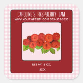 Bewerkbare Raspberry Jam Vierkante Sticker (Voorkant)