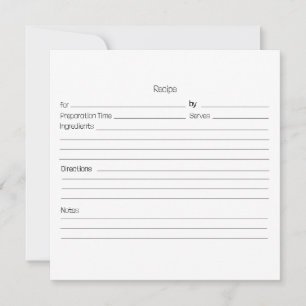 Bewerkbare Recept Kaart. Personaliseer met foto's Feestdagenkaart