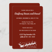 Bewerkbare Red Classy Santa Sleigh en Rendier Kaart (Voorkant / Achterkant)