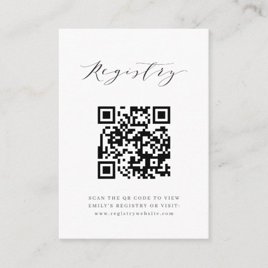 Bewerkbare Register Kaart QR Code Enclosure Kaart (Voorkant)