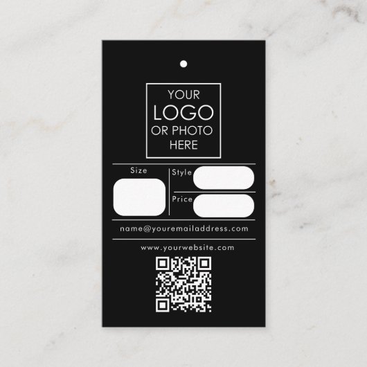 Bewerkbare Retail Prijs Label Kleding Swing Label  (Voorkant)