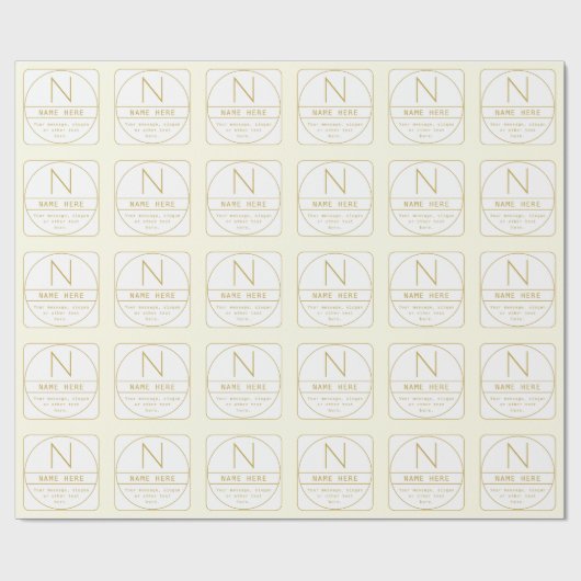 Bewerkbare Retro-moderne ontwerp sjabloon goud en Cadeaupapier (Vlak)