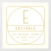 Bewerkbare Retro-moderne ontwerp sjabloon goud en  Raamsticker (Vel)