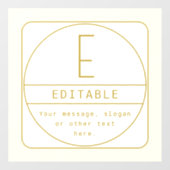 Bewerkbare Retro-moderne ontwerp sjabloon Goud & W Raamsticker (Vel)