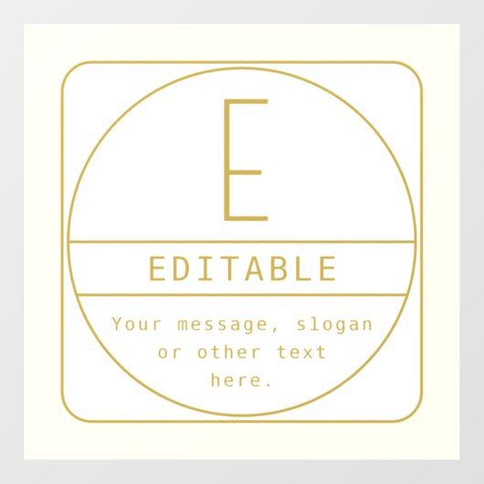 Bewerkbare Retro-moderne ontwerp sjabloon Goud & W Raamsticker (Vel)