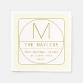 Bewerkbare Retro-moderne ontwerp sjabloon Goud & W Servet (Voorkant)