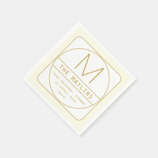 Bewerkbare Retro-moderne ontwerp sjabloon Goud & W Servet (Hoek)