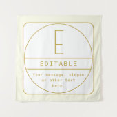 Bewerkbare Retro-moderne ontwerp sjabloon Goud & W Wandkleed (Voorkant)