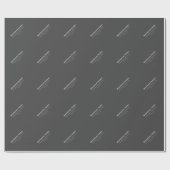 Bewerkbare Retro-Moderne Tekst Sjabloon | Donkergr Cadeaupapier (Vlak)