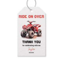 Bewerkbare rode ATV wieler fiets verjaardag