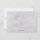 Bewerkbare rode bessen grijs marmer ontbijt RSVP kaartje (Achterkant)