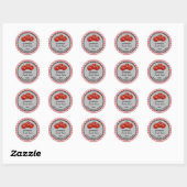 Bewerkbare rode Gingham Tomatensaus Label Stickers (Vel)