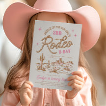 Bewerkbare Rodeo verjaardagsfeestuitnodigingen