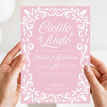 Bewerkbare Roze Cielito Lindo Uitnodiging, Cielito