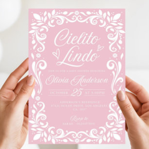 Bewerkbare Roze Cielito Lindo Uitnodiging, Cielito Kaart
