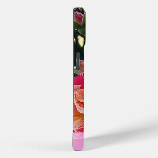 Bewerkbare roze en witte gestreepte Rozen Case-Mate iPhone Case (Achterkant / Rechts)