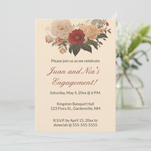 Bewerkbare rozentuin kaart (Staand voorkant)