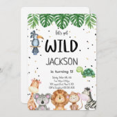 Bewerkbare Safari Uitnodiging (Voorkant / Achterkant)