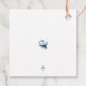 Bewerkbare Sailboat Square Favor/Thank You Label - (Achterkant)