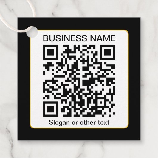 Bewerkbare, scanbare QR-code + uw bedrijfsnaam Bedankjes Labels (Voorkant)