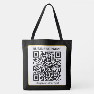 Bewerkbare, scanbare QR-code + uw bedrijfsnaam Draagtas