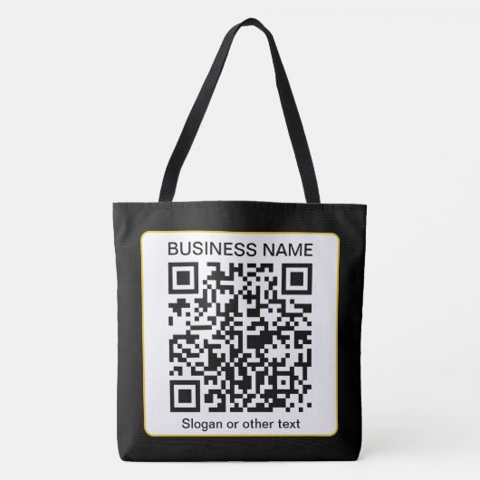Bewerkbare, scanbare QR-code + uw bedrijfsnaam Draagtas (Voorkant)