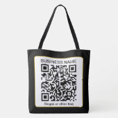 Bewerkbare, scanbare QR-code + uw bedrijfsnaam Draagtas (Achterkant)