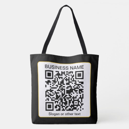 Bewerkbare, scanbare QR-code + uw bedrijfsnaam Draagtas (Achterkant)