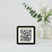Bewerkbare, scanbare QR-code + uw bedrijfsnaam Informatiekaartje (Staand voorkant)
