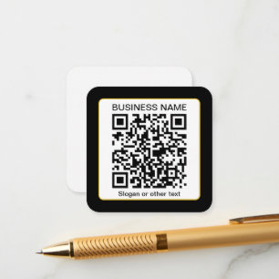 Bewerkbare, scanbare QR-code + uw bedrijfsnaam Informatiekaartje