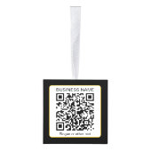 Bewerkbare, scanbare QR-code + uw bedrijfsnaam Kubus Ornament (Rechts)