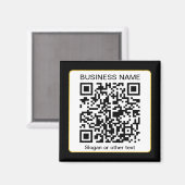 Bewerkbare, scanbare QR-code + uw bedrijfsnaam Magneet (Voorkant / Achterkant)