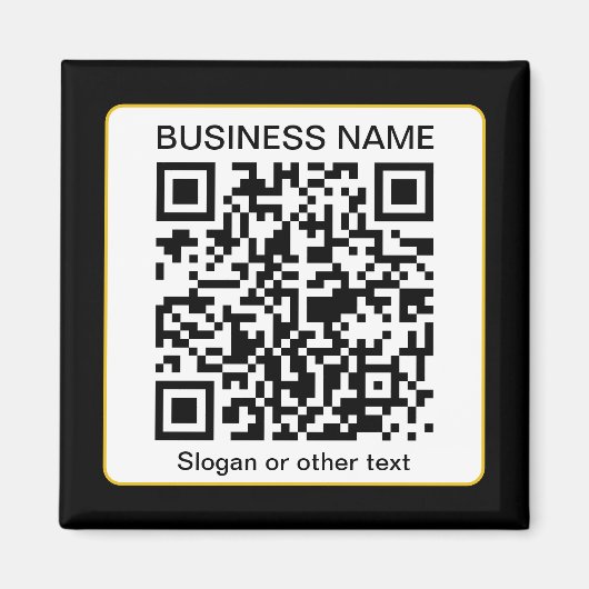 Bewerkbare, scanbare QR-code + uw bedrijfsnaam Magneet (Voorkant)