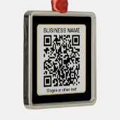 Bewerkbare, scanbare QR-code + uw bedrijfsnaam Metalen Ornament (Rechts)