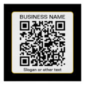 Bewerkbare, scanbare QR-code + uw bedrijfsnaam Perfect Poster (Voorkant)